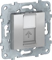 Розетка компьютерная без рамки Schneider Electric Unica New 1-м. RJ45 5e алюминий картинка